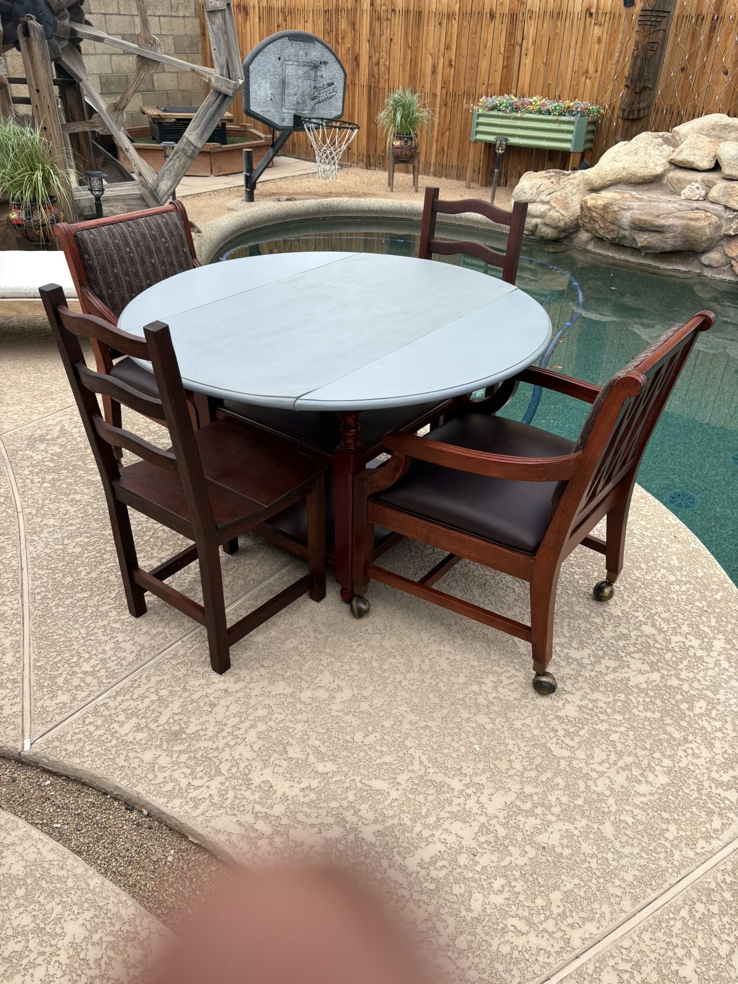 Drop Leaf Dining Table With Four Chairs