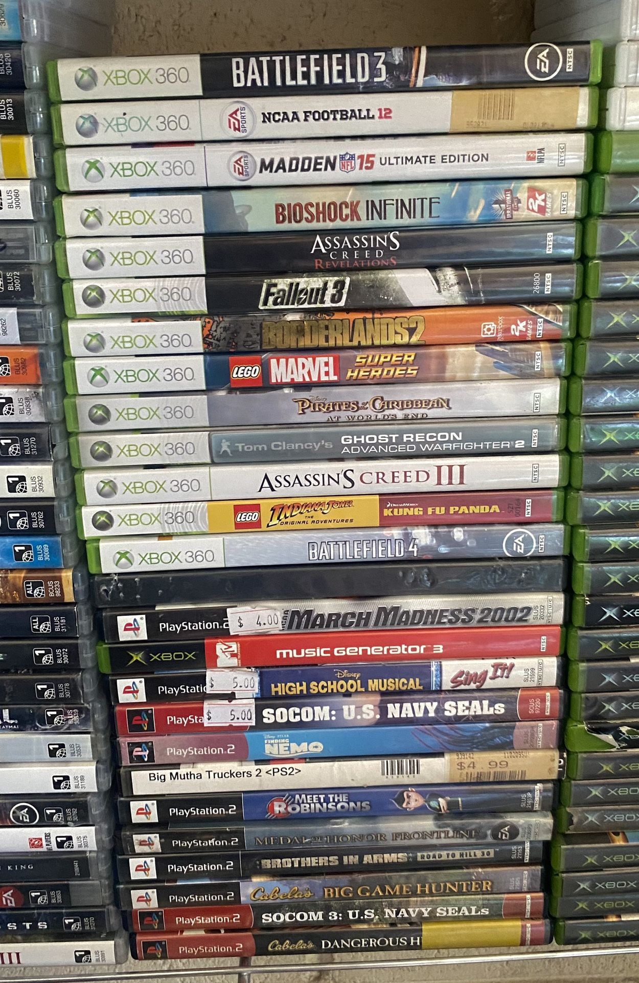 Xbox 360 And Ps2 Games Lot