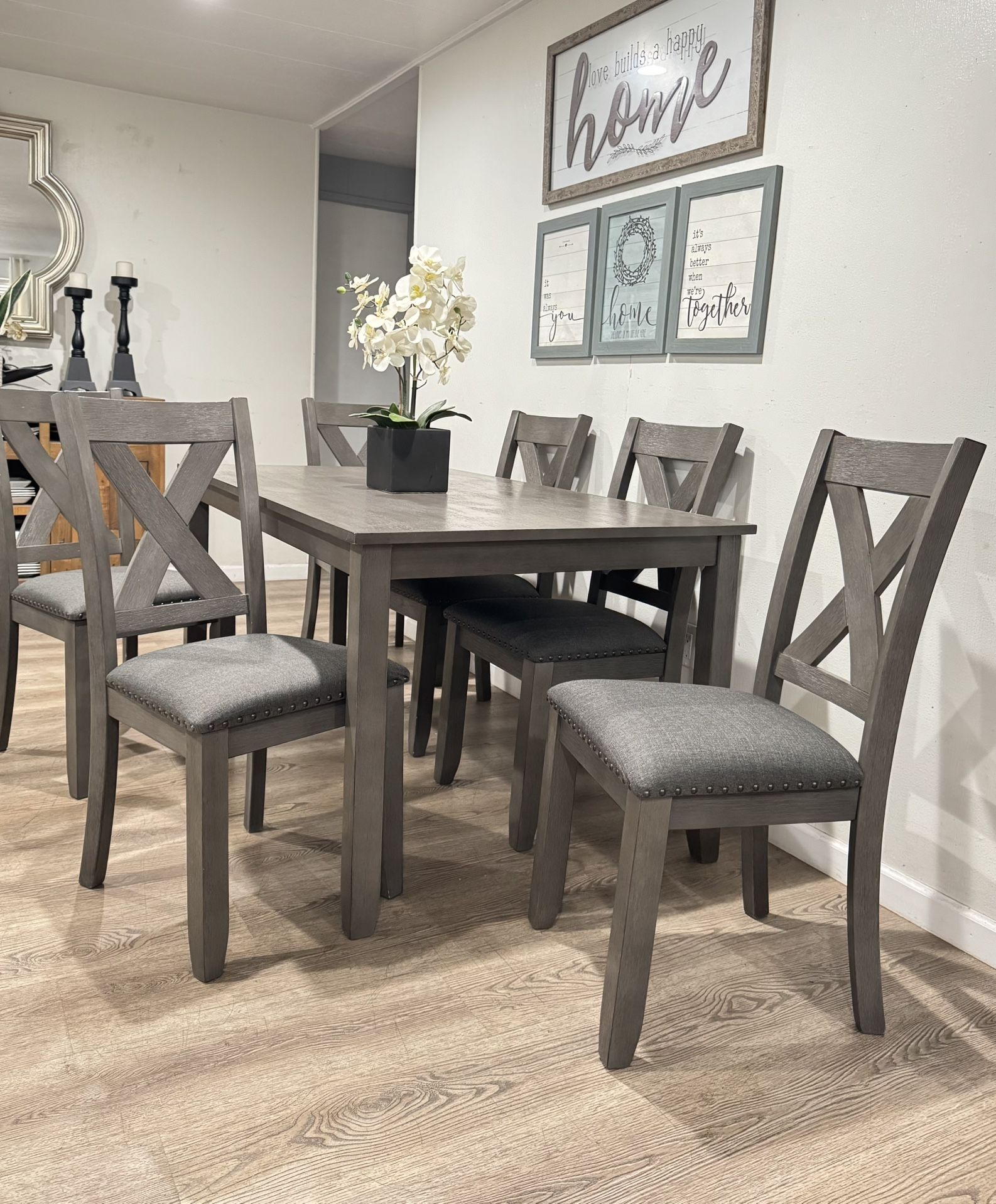 Ashley Furniture: Wood Dining Table & 6 Chairs Comedor De 6 Sillas