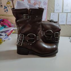 Buckle Straps Moto Boots