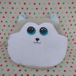TY Squish-A-Boo Slush Husky Dog 10 Inch Plush