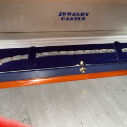 Vintage 925 Sterling Silver Bracelet – Mother of Pearl – With Box