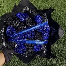 Black & Blue Bandana Bouquet 