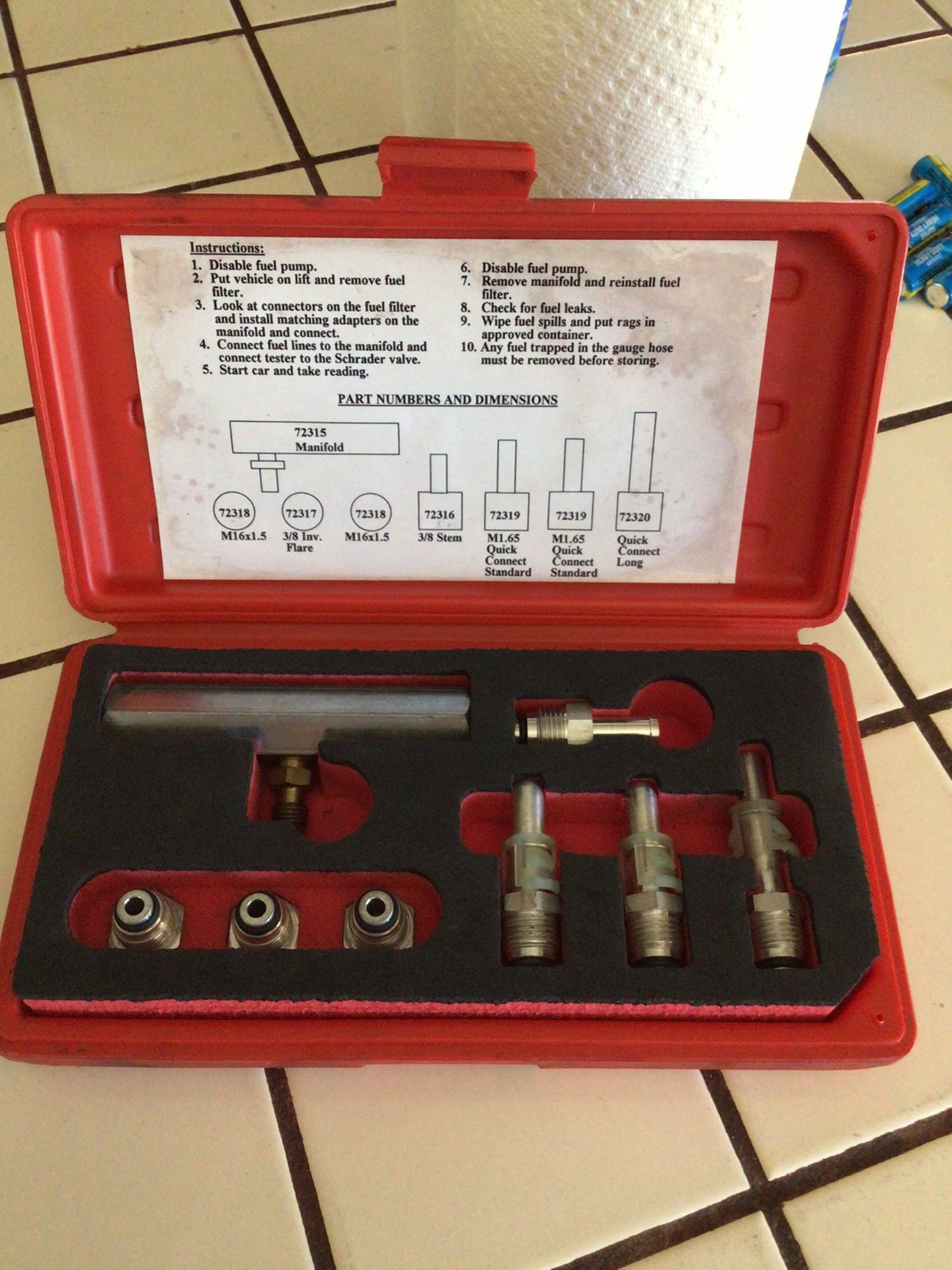 Star Products Fuel Injection Filter Test Tool Set