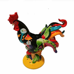 RARE & UNIQUE- Sharon Neuhaus "Poultry in Motion" Rooster Sculpture 8"X8" Inches Westland Giftware NEW IN BOX!