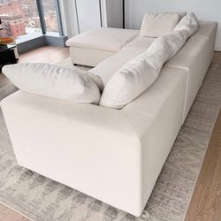 Beige/White 4-Modular Couch