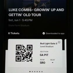 Luke Combs 2 Day Pass Pit Tickets $200/each ticket 