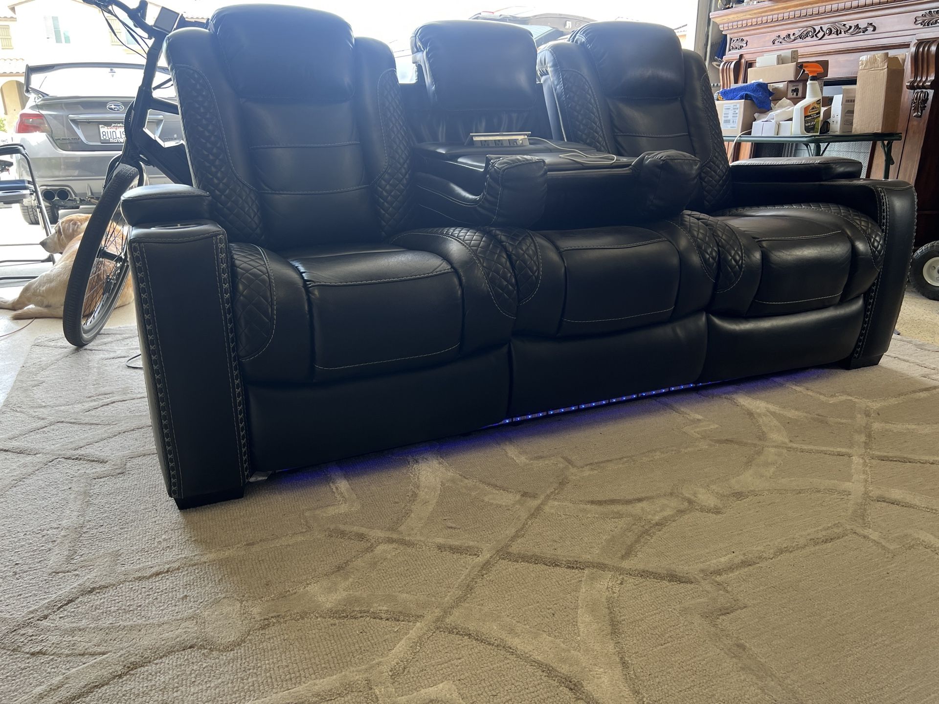 Leather recliner
