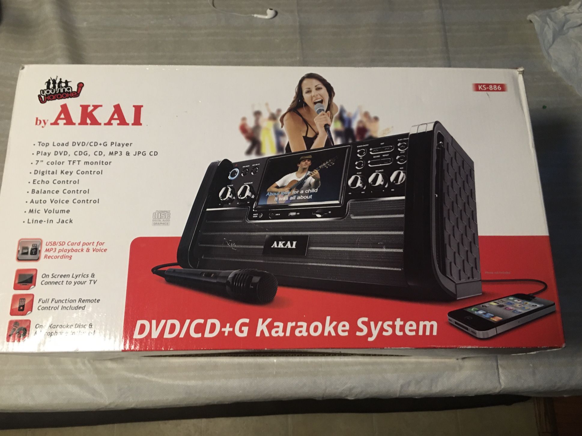 Akai KS-886 Top Load CD+G Karaoke Machine