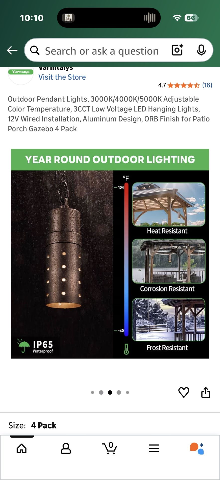 Outdoor Pendant Lights, 3000K/4000K/5000K Adjustable Color Temperature, 3CCT Low Voltage LED Hanging Lights, 12V Wired Installation, Aluminum Design,