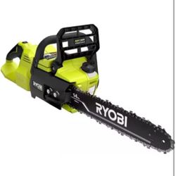 RYOBI 40-Volt HP Brushless 14 in. Electric Cordless Chainsaw (Tool Only) RY405010 (Bulk Packaged), black,yellow