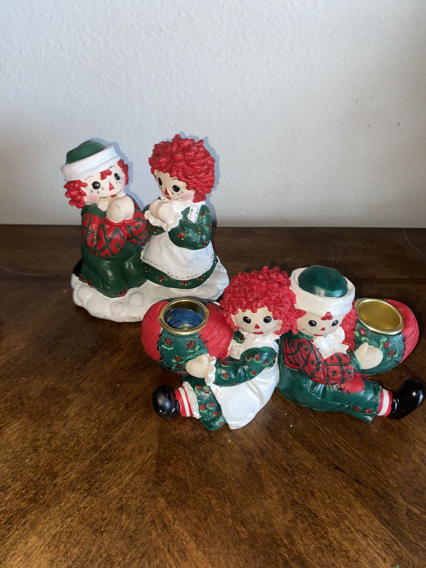 Raggedy Ann & Andy Christmas candle holder Decoration