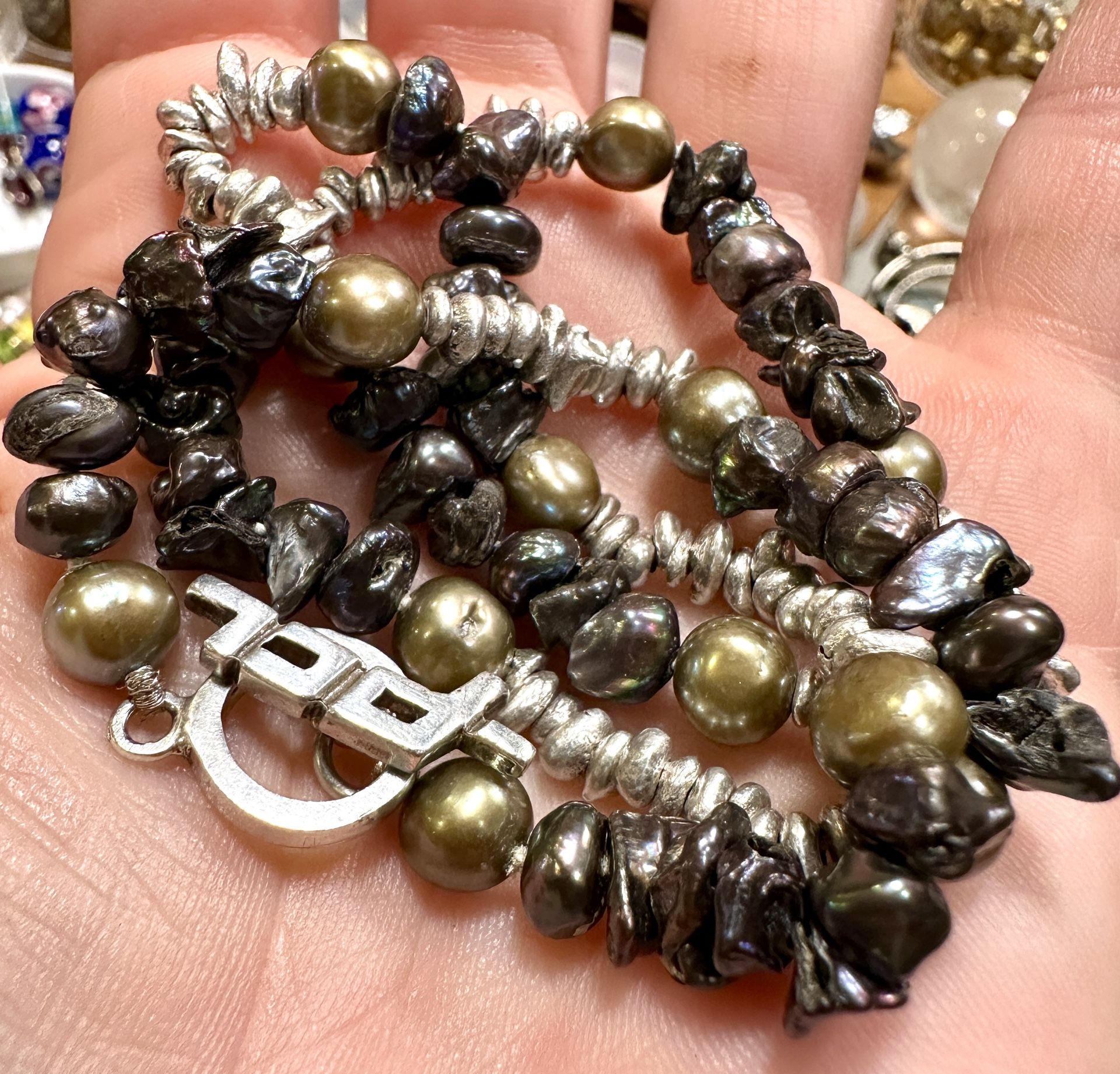 17” Sterling & Pearl Necklace