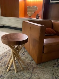 NEW Solid Wood Rustic Pedestal Side Table
