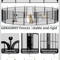 Dog Playpen Portable Exercise Fence Heavy Duty Metal Pet Playpen Indoor Outdoor Pet Playpen for Small Medium Large Dogs - RV Camping Pen（Jet Black） (1