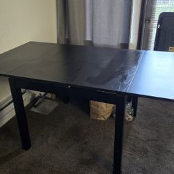 Black Convertable Kitchen Table & 2 Chairs