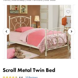 Twin Bed Frame, Box Spring, Mattress 