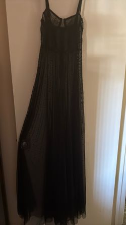 Sheer Mesh Long Dress Xs