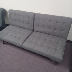 Grey  Futon Couch Sofa Modern