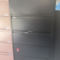 🗄️ Black Metal Filing Cabinet (4-Drawer Lateral)