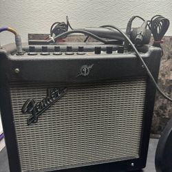 Fender Mustang 1 Guitar Amplifier With Electric Guitar 🎸