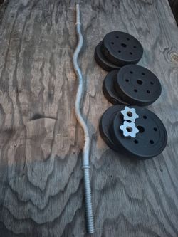 Curl Bar and weights 💪