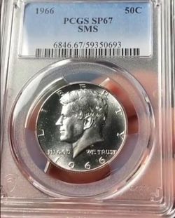 1966 SMS Kennedy Silver Half Dollar PCGS SP67
