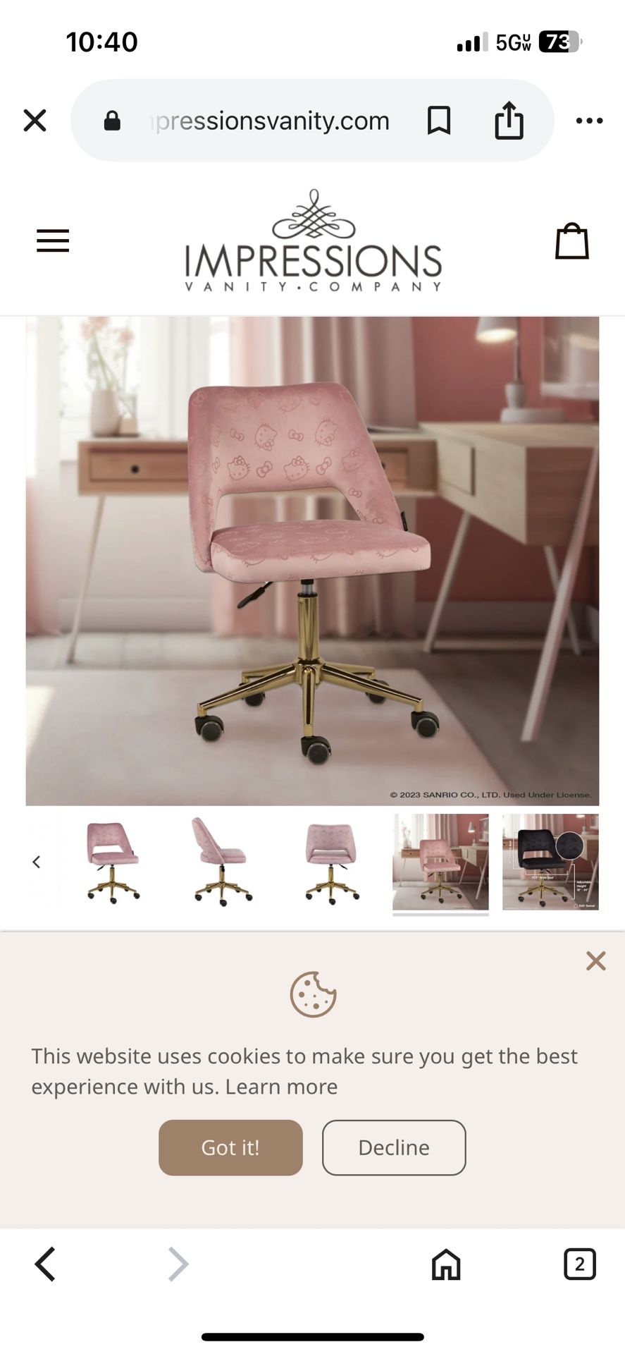 Impressions Pink Hello Kitty Chair  