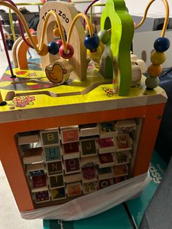 B. toys Wooden Activity Cube - Zany Zoo b toys btoys