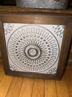 12”x12” WOOD FRAMED METAL MOROCCAN VIBE WALL ART