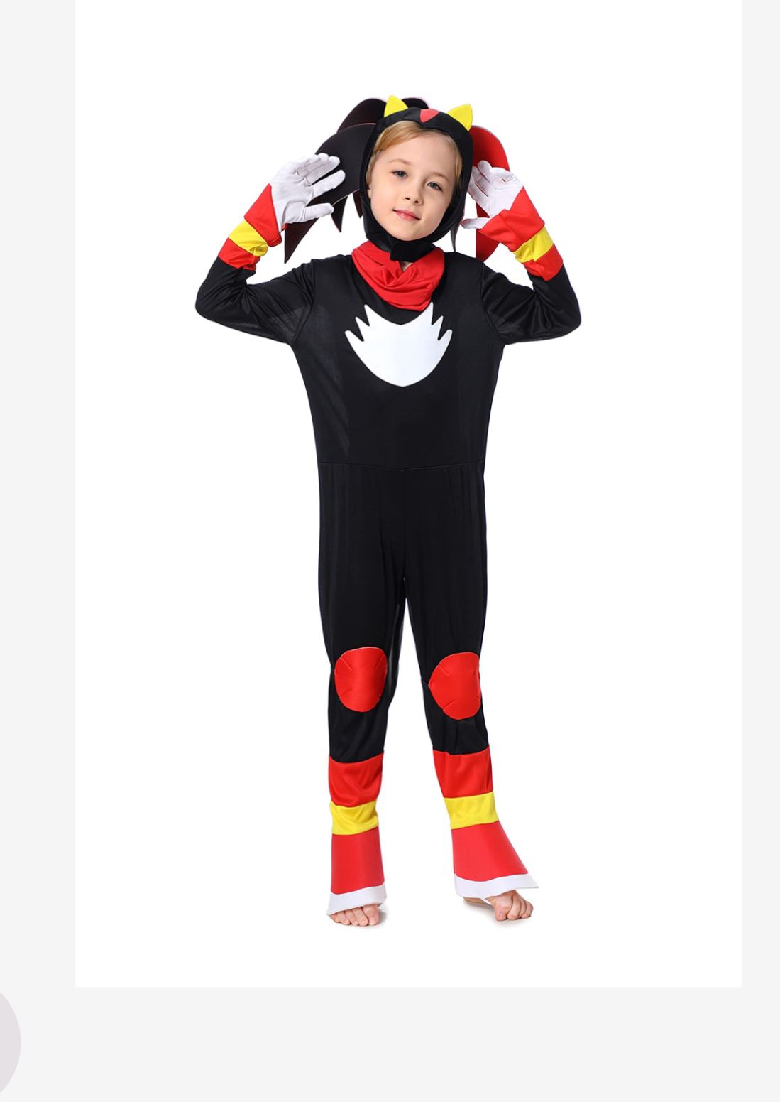 Kids Cosplay Costume Hedegehog Jumpsuit Cartoon Bodysuit For Halloween Christmas Carnival (L, Black)