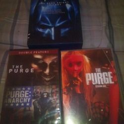 Batman Dark Knight Blu Ray Collection With Book, purge 1&2,  Purge tv Show First Season 