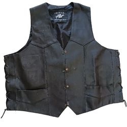 Leather Vest BIG & Tall READ Size 54 Black