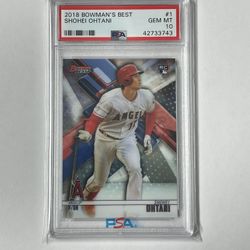 2018 Bowman’s Best Shohei Ohtani Rookie PSA 10 Gem Mint Rookie
