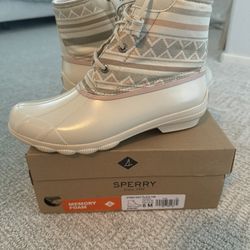  RAIN BOOTS -Sperry  In ivory Pink Color 