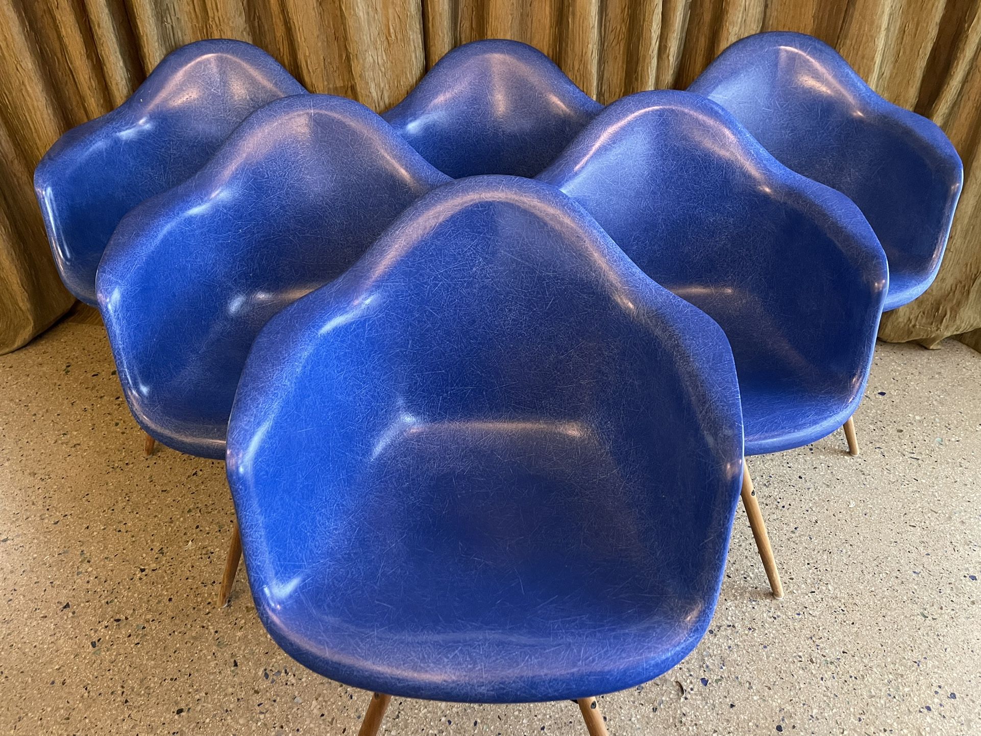 Eames Molded Fiberglass Armchairs Set-of-6