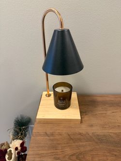 Candle Warmer Lamp with Wood Base