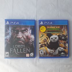 PS4 Bundle Kung Fu Panda and Lords of The Fallen Sony Playstation 4 Game Lot for Adults and Kids Complete w/ Manuals CIB