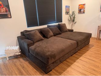 Beautiful dark brown love seat couches from Mor