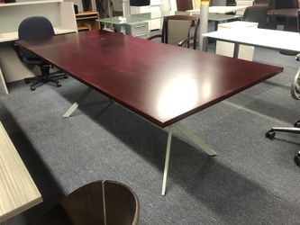8 ft wood veneer conference table