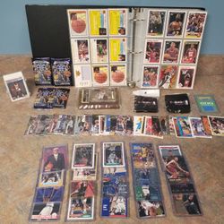 Nice little Basketball Card Collection including 600 points jordans packs stars binder etc