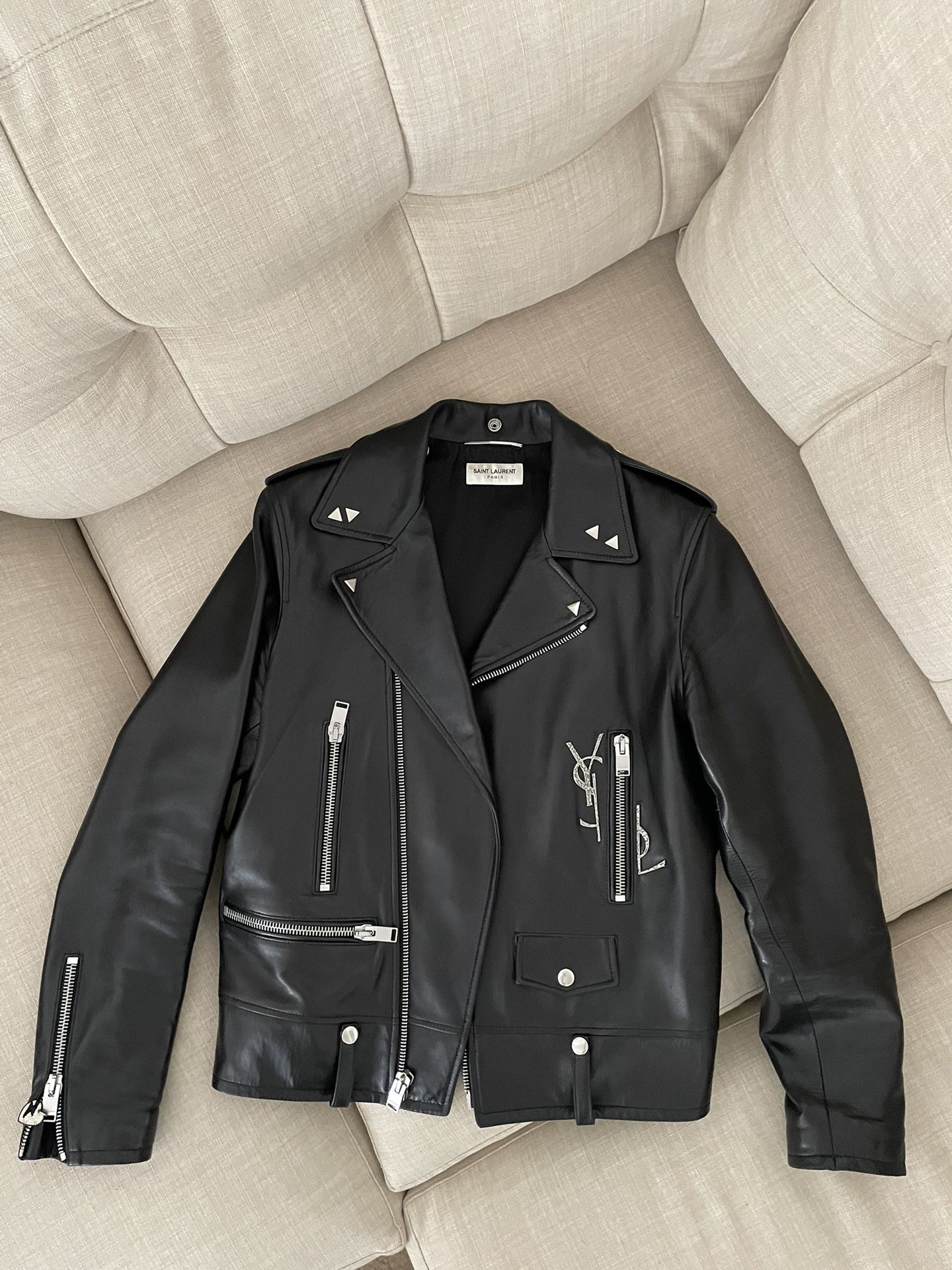 【関税＆送料込み】Saint Laurent Leather Jackets Saint Laurent Leather Jacket | Harrods US