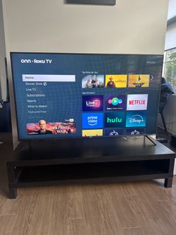 Moving Sale: 65" Onn. Roku Smart TV & Black Media Console Table