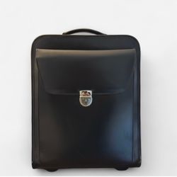 Jack Georges Leather Rolling Briefcase / Wheeled Laptop Bag (With Key)