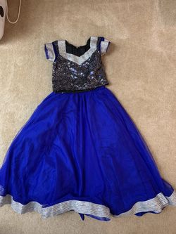 Royal blue and silver lenga little girls size 5/6