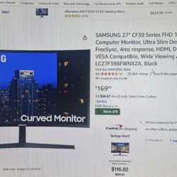 Samsung 27” Curved Monitor