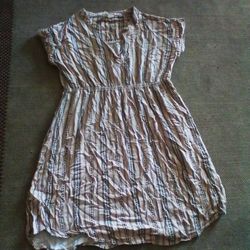 Pink Striped Short Dress Size L