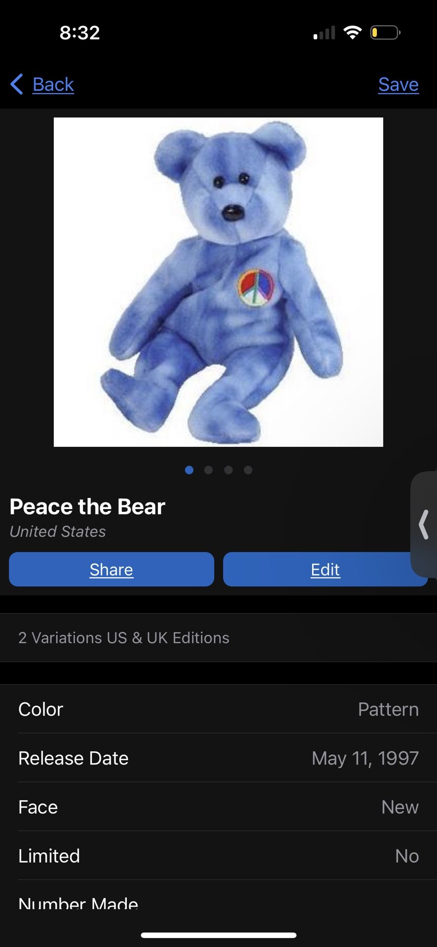 Peace the Bear 1997