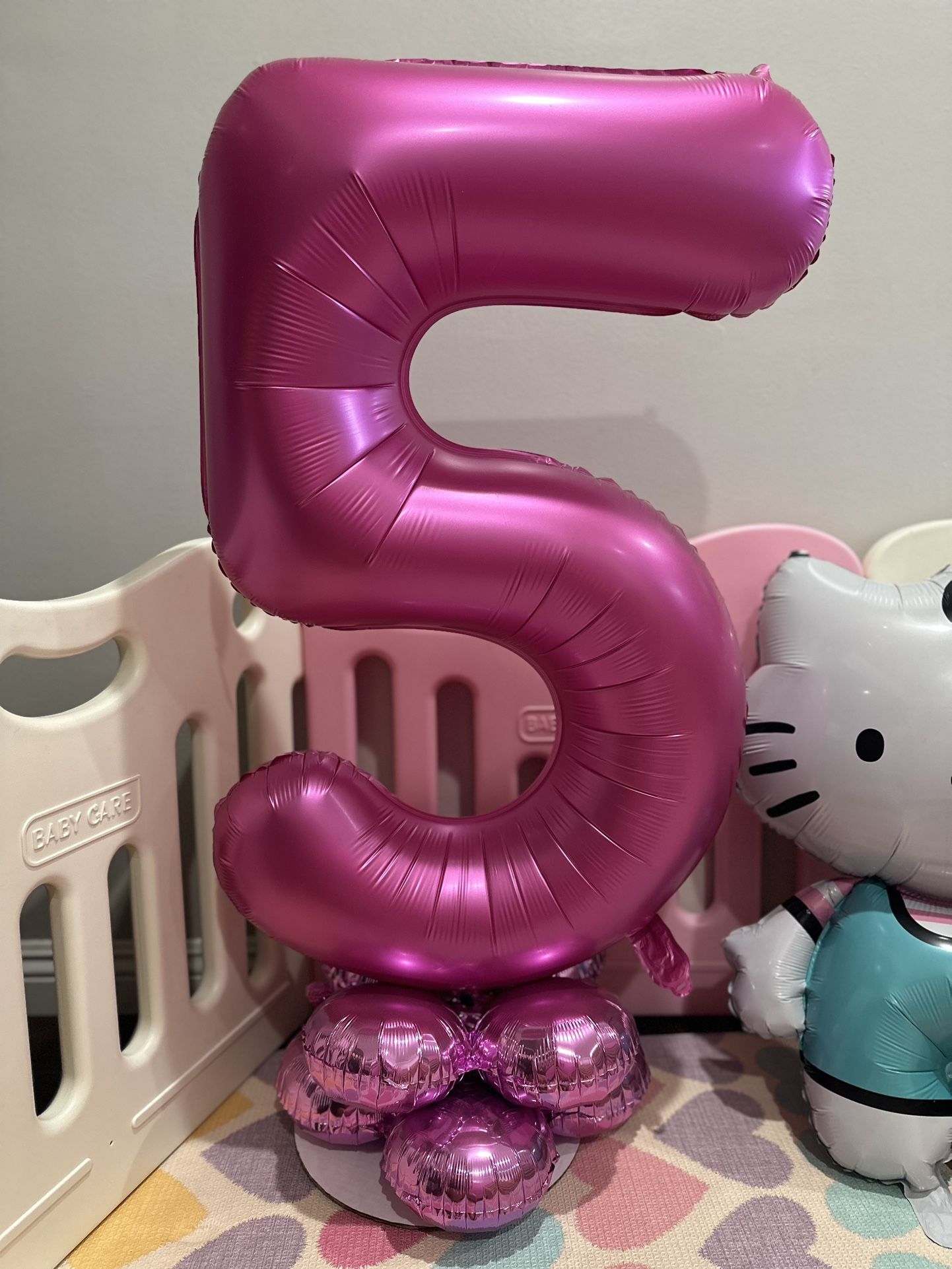 Number ‘5’ Pink Balloon With Base