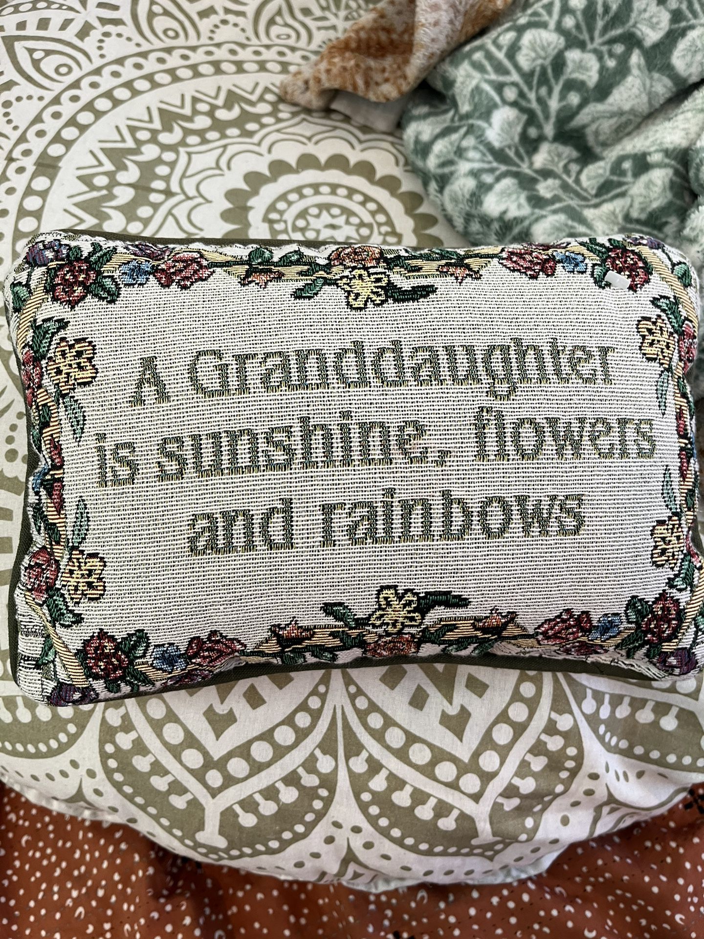 Granddaughter Knit Vintage Pillow